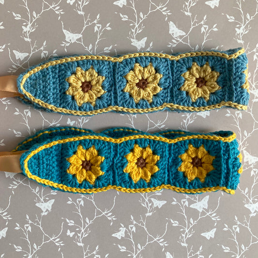 Sunflower Granny Square Crochet Headband