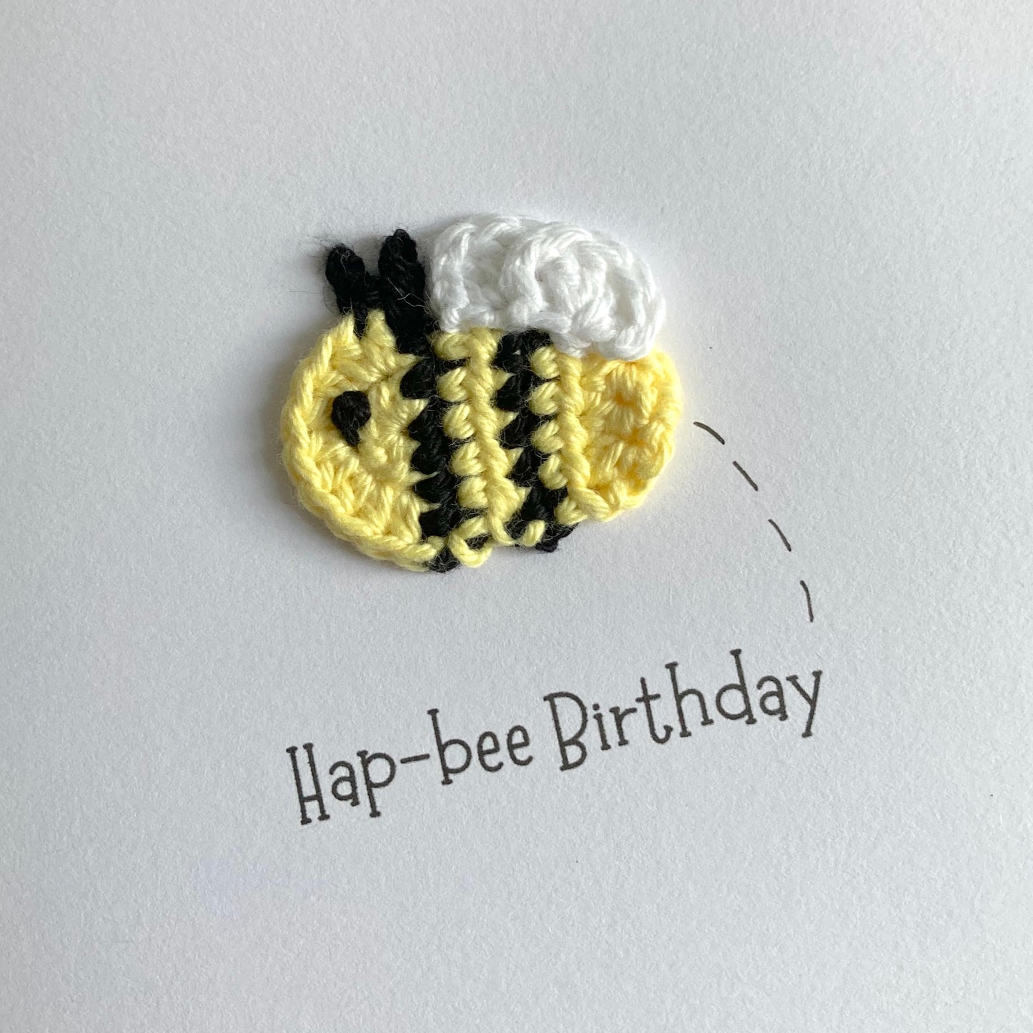 Crochet Bee Applique Hap-bee Birthday