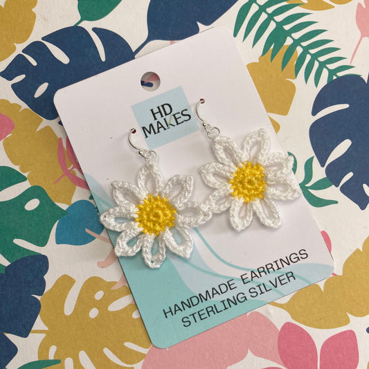 Daisy Crochet Earrings