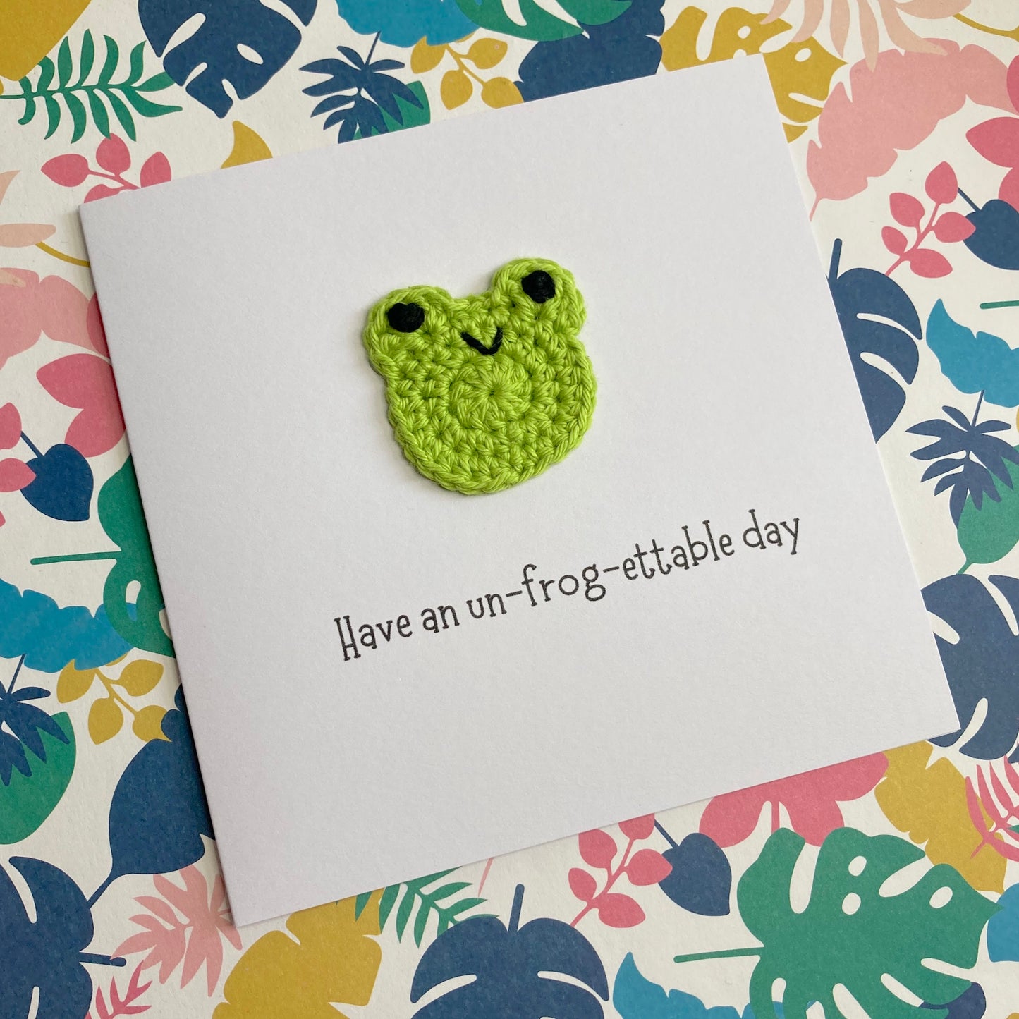 Frog Crochet Card - Handmade Pun Card