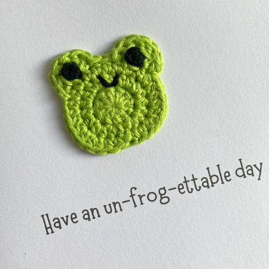 Frog Crochet Card - Handmade Pun Card