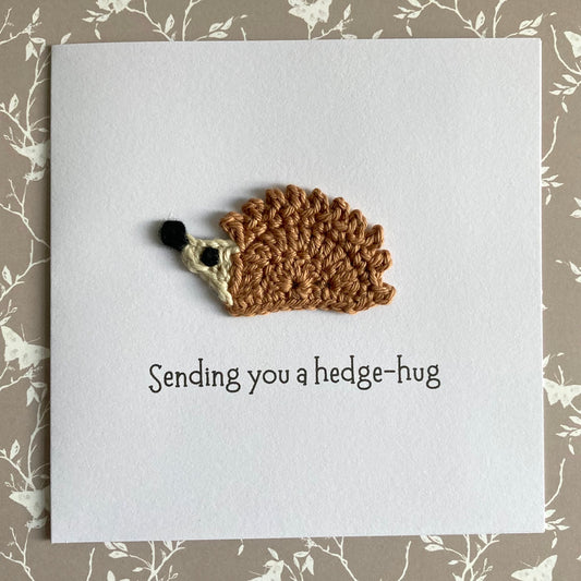 Hedgehog Crochet Card - Handmade Pun Card
