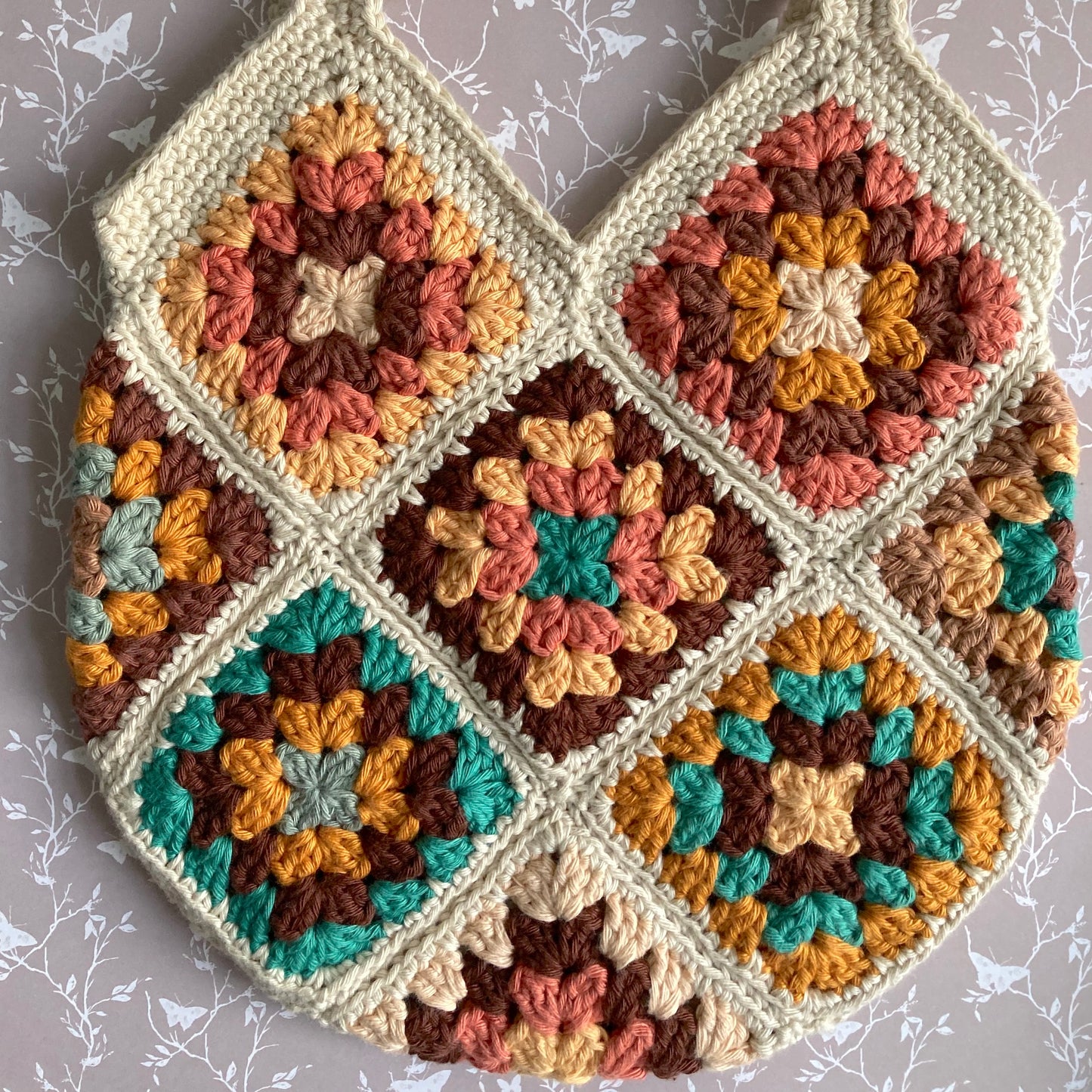 Granny Square Shopper Bag - Neutral