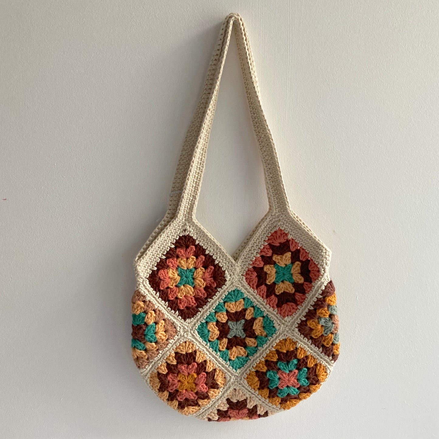 Granny Square Shopper Bag - Neutral