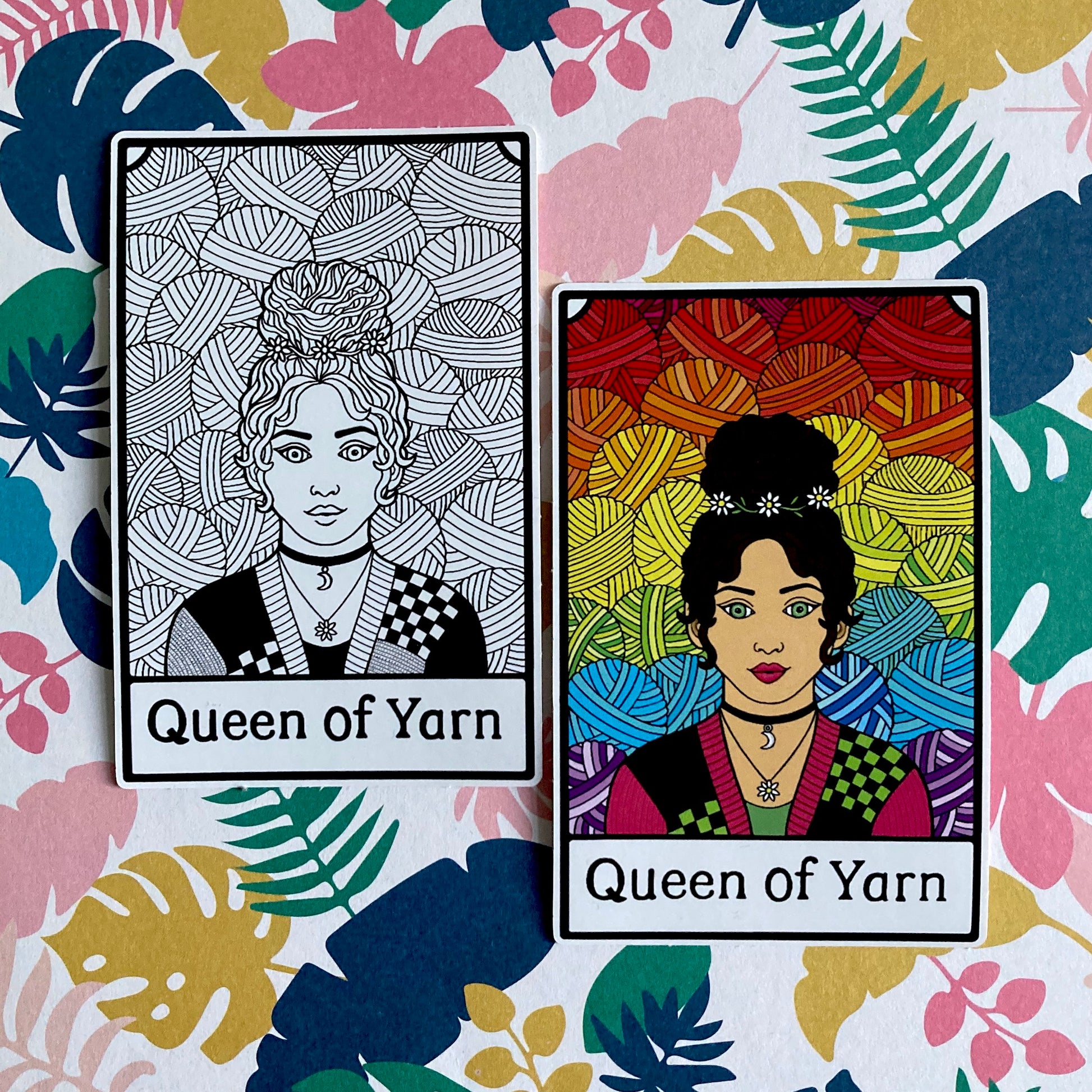 Queen of yarn sticker collection
