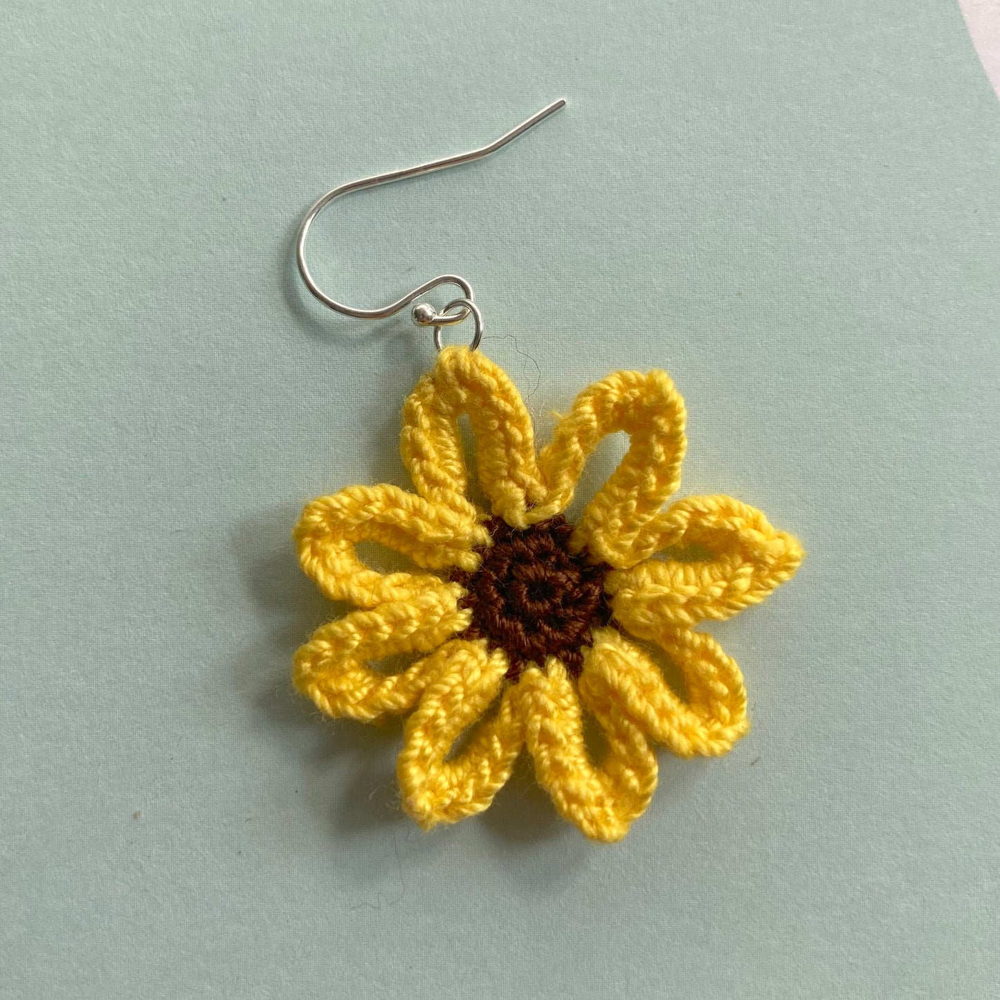 Sunflower Crochet Earrings