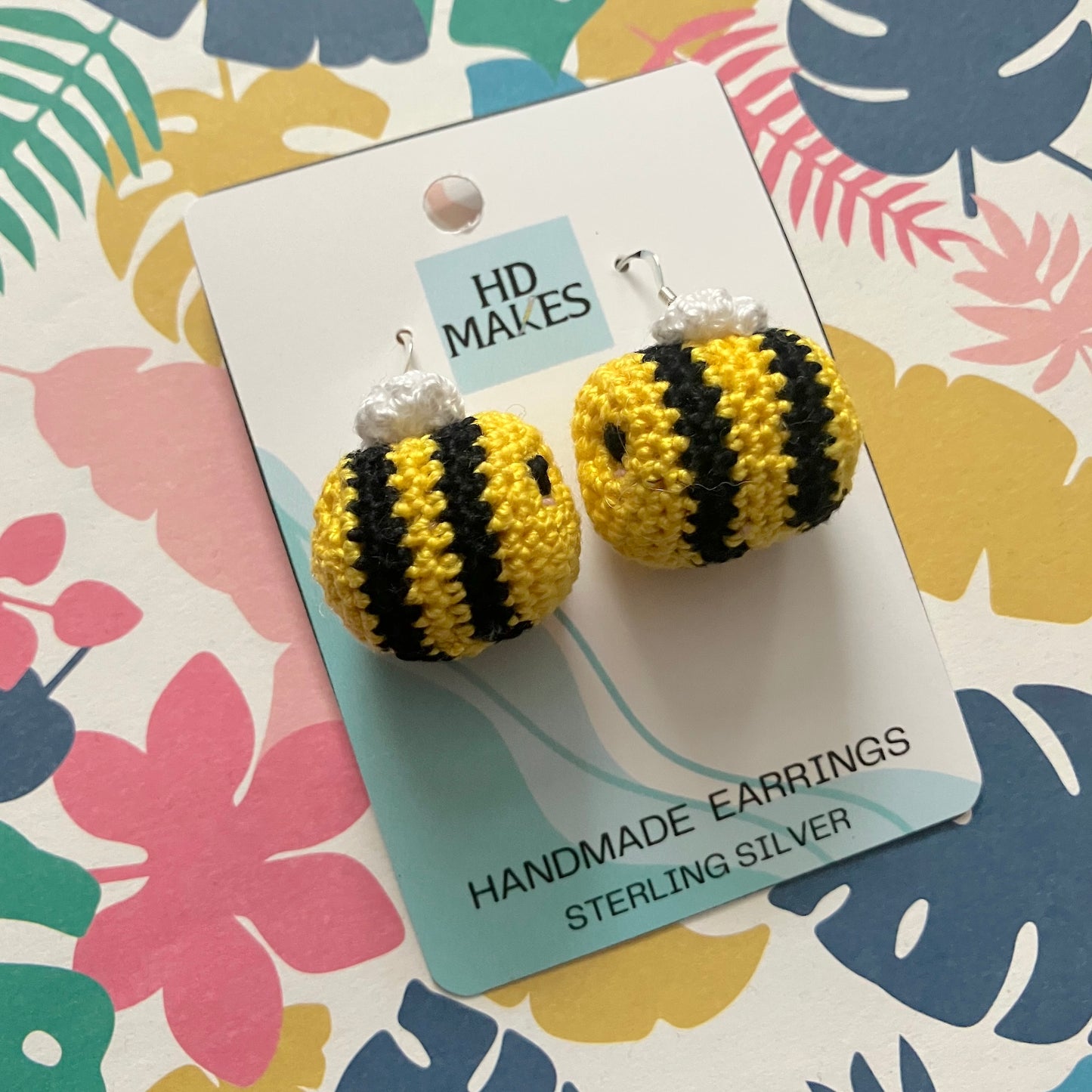 Bee Crochet Earrings