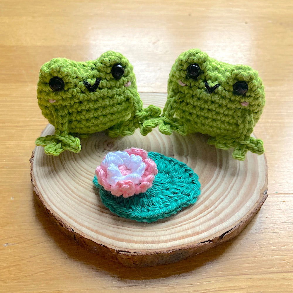 Frogs on a Log - Crochet Decoration