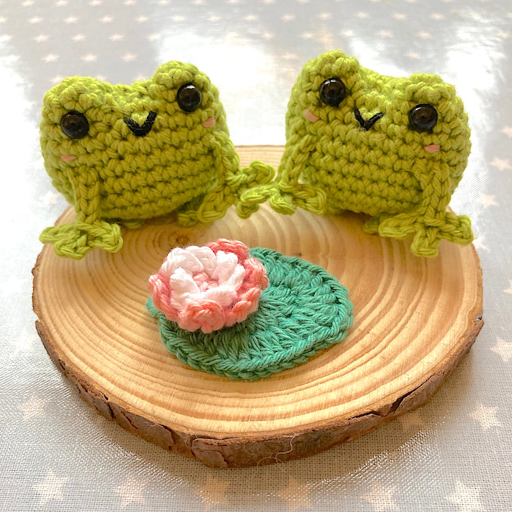 Frogs on a Log - Crochet Decoration