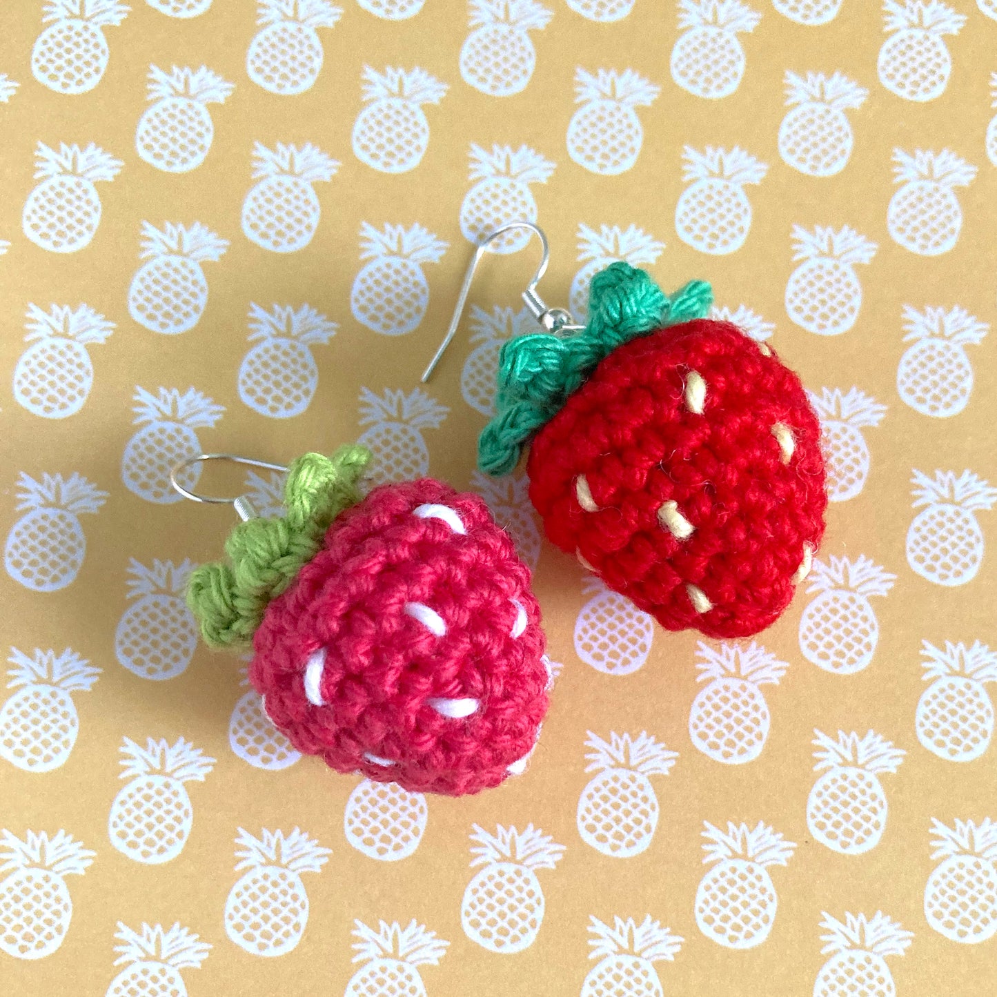 Strawberry Crochet Earrings