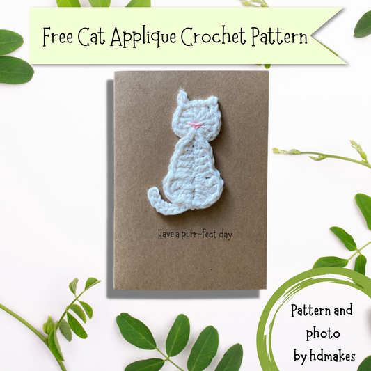 Free Crochet cat applique pattern