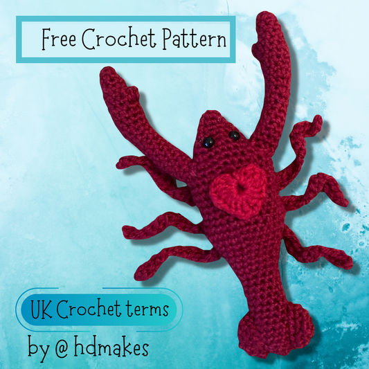 Free Lobster Crochet Pattern - UK Terms
