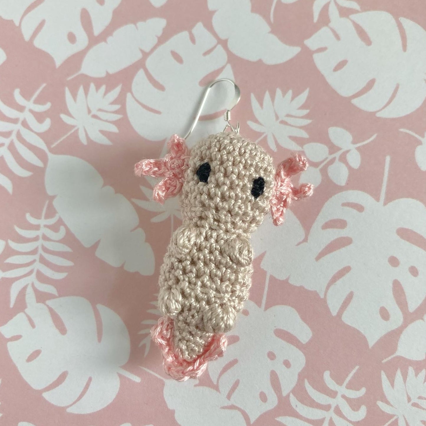 Axolotl Crochet Earrings
