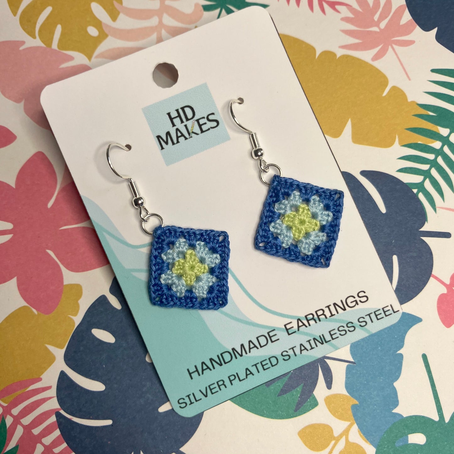 Micro Crochet Granny Square Earrings