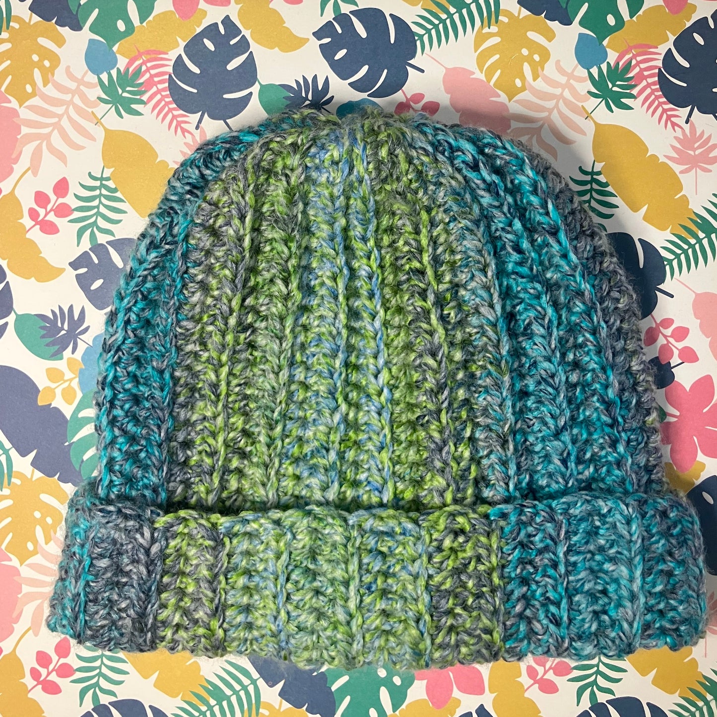 Ribbed Crochet Beanie - Multicolour Winter Hat