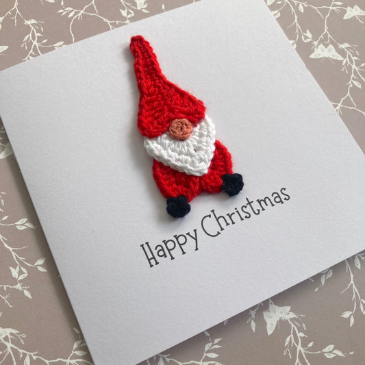 Christmas Crochet Card - Gnome