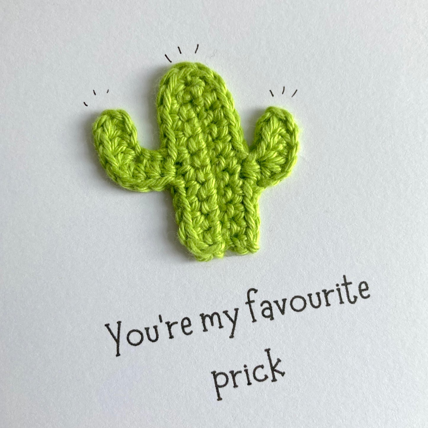 Cactus crochet pun card