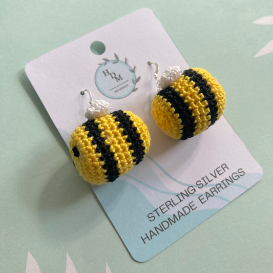 Bee Crochet Earrings