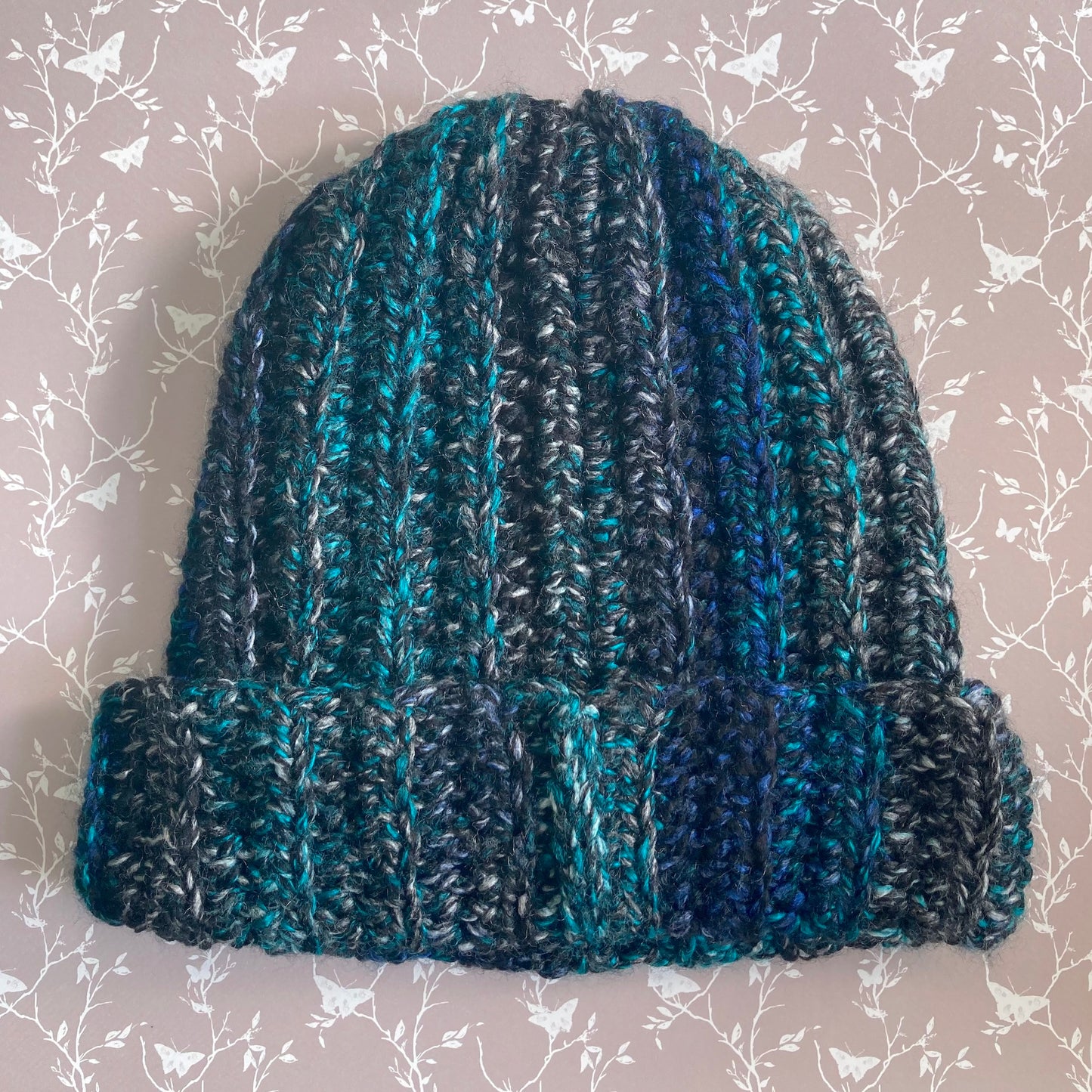 Ribbed Crochet Beanie - Multicolour Winter Hat