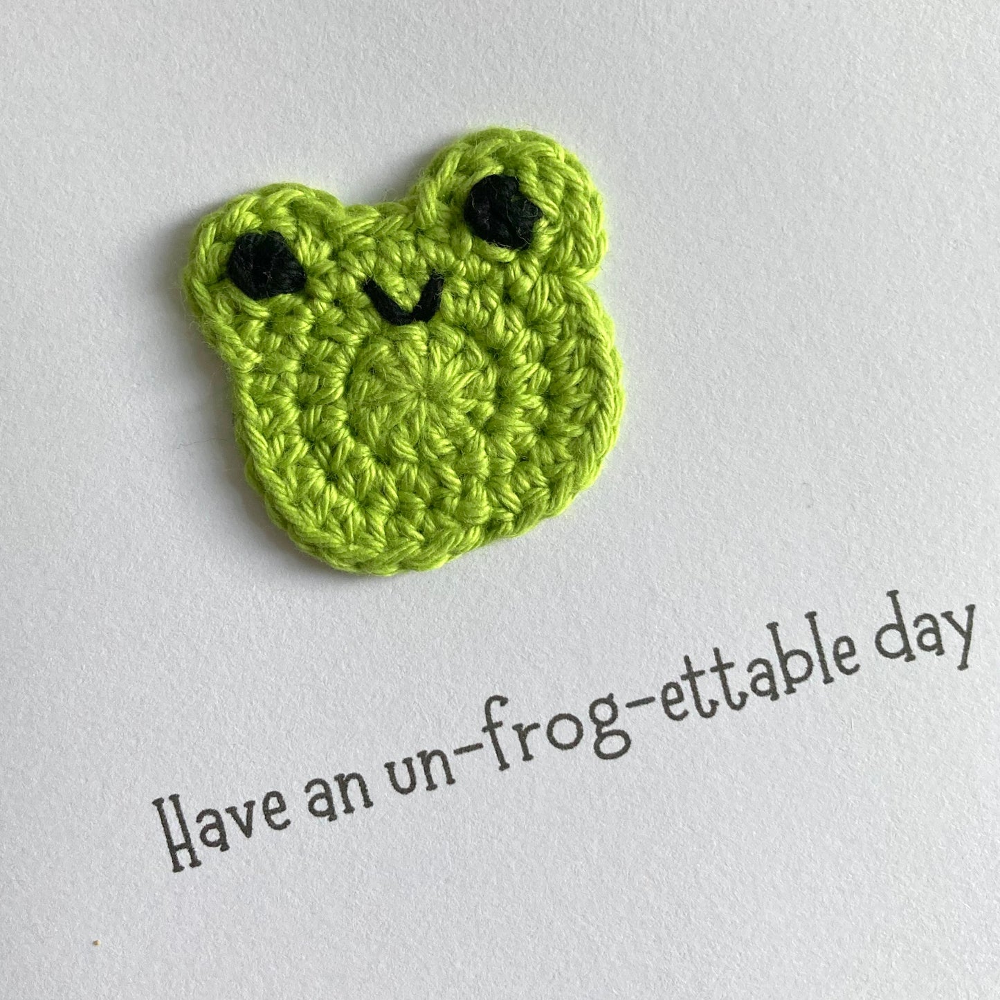 Frog Crochet Card - Handmade Pun Card