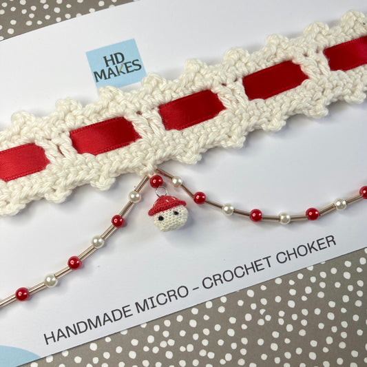 Micro Crochet Mushroom Choker