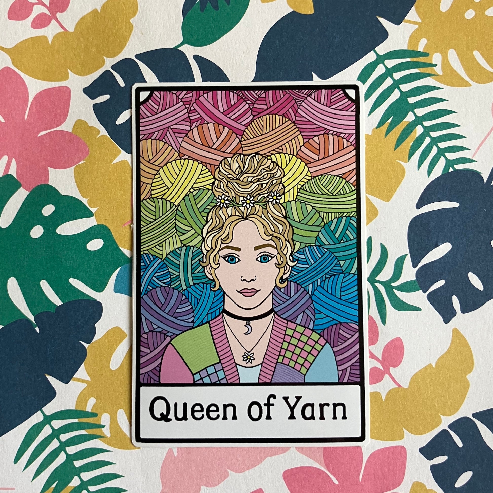 Queen of yarn pastel sticker 