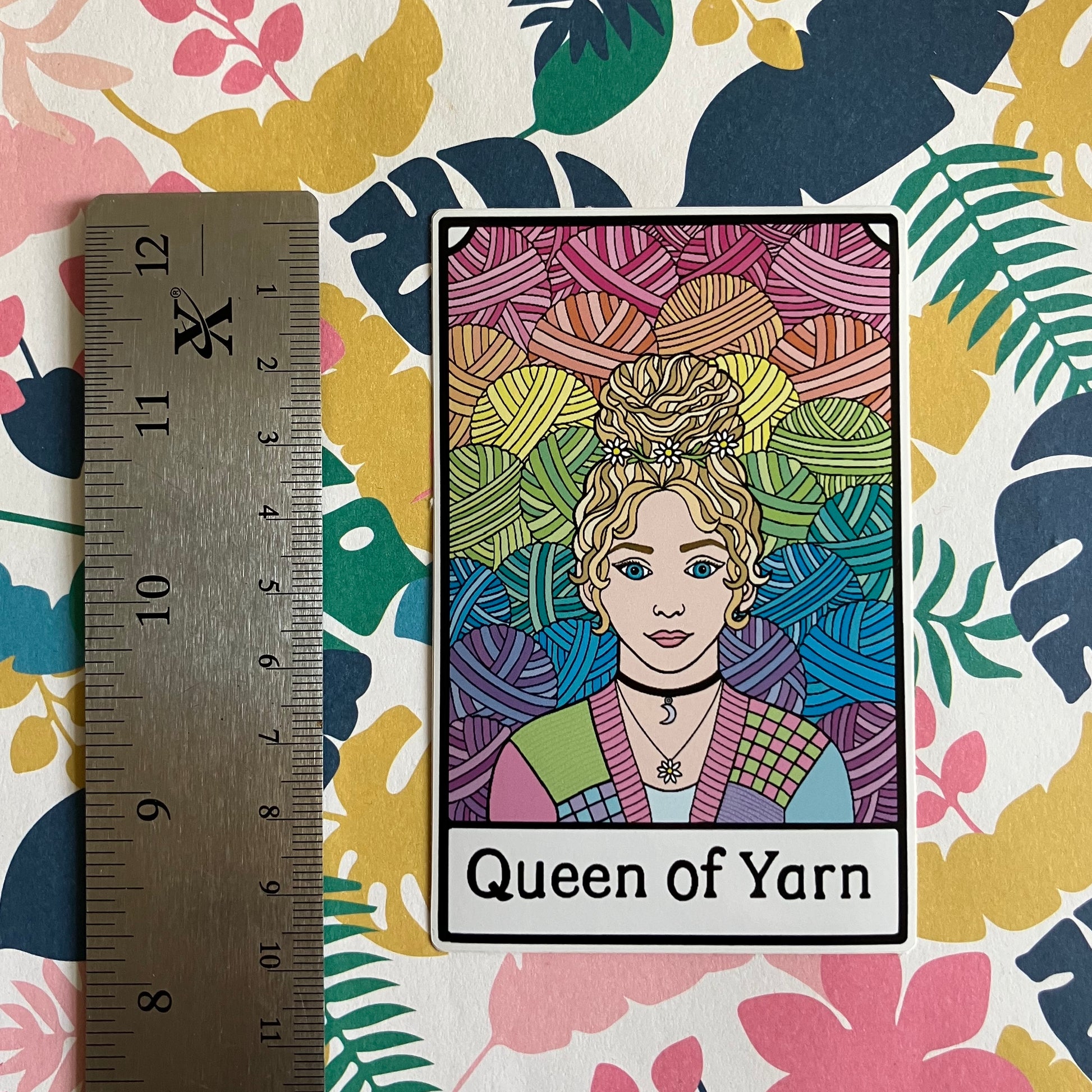 Queen of yarn pastel sticker sizing