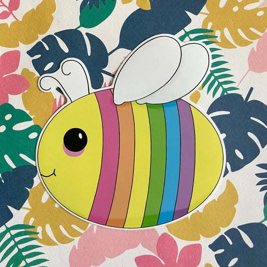 Rainbow Bee- Vinyl Sticker