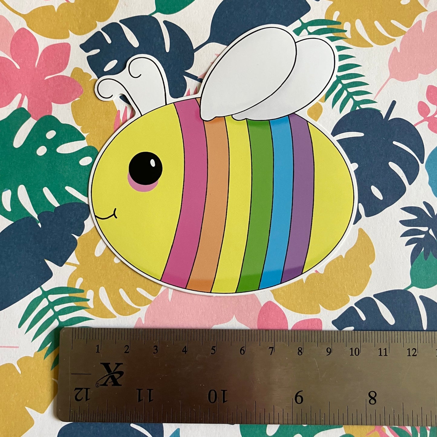 Rainbow Bee- Vinyl Sticker