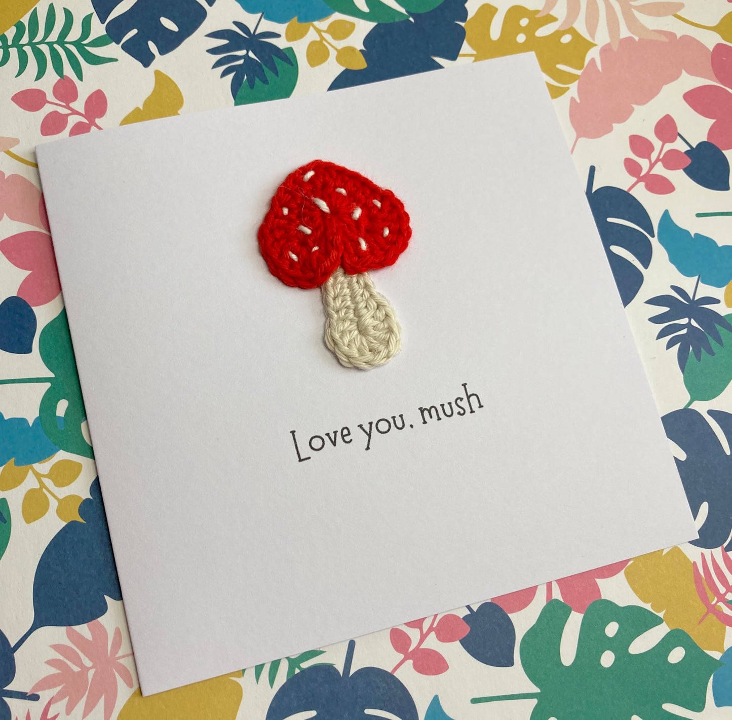 Mushroom Crochet Card - Handmade Pun Card