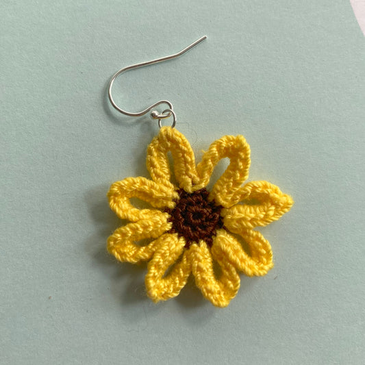 Sunflower Crochet Earrings
