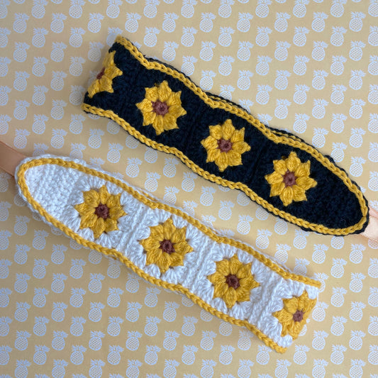 Sunflower Granny Square Crochet Headband