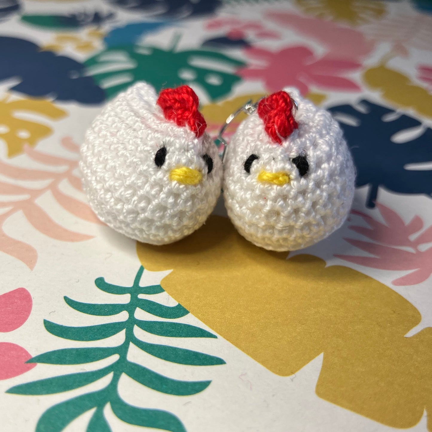 Chicken Crochet Earrings