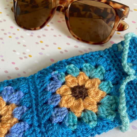 Granny Square Crochet Glasses Case