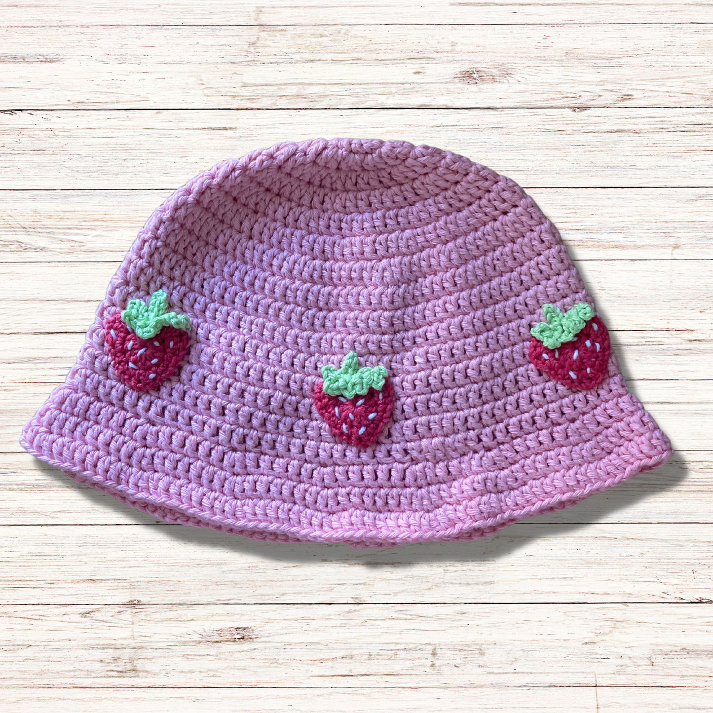 Strawberry Crochet Bucket Hat - Cotton Summer Hat