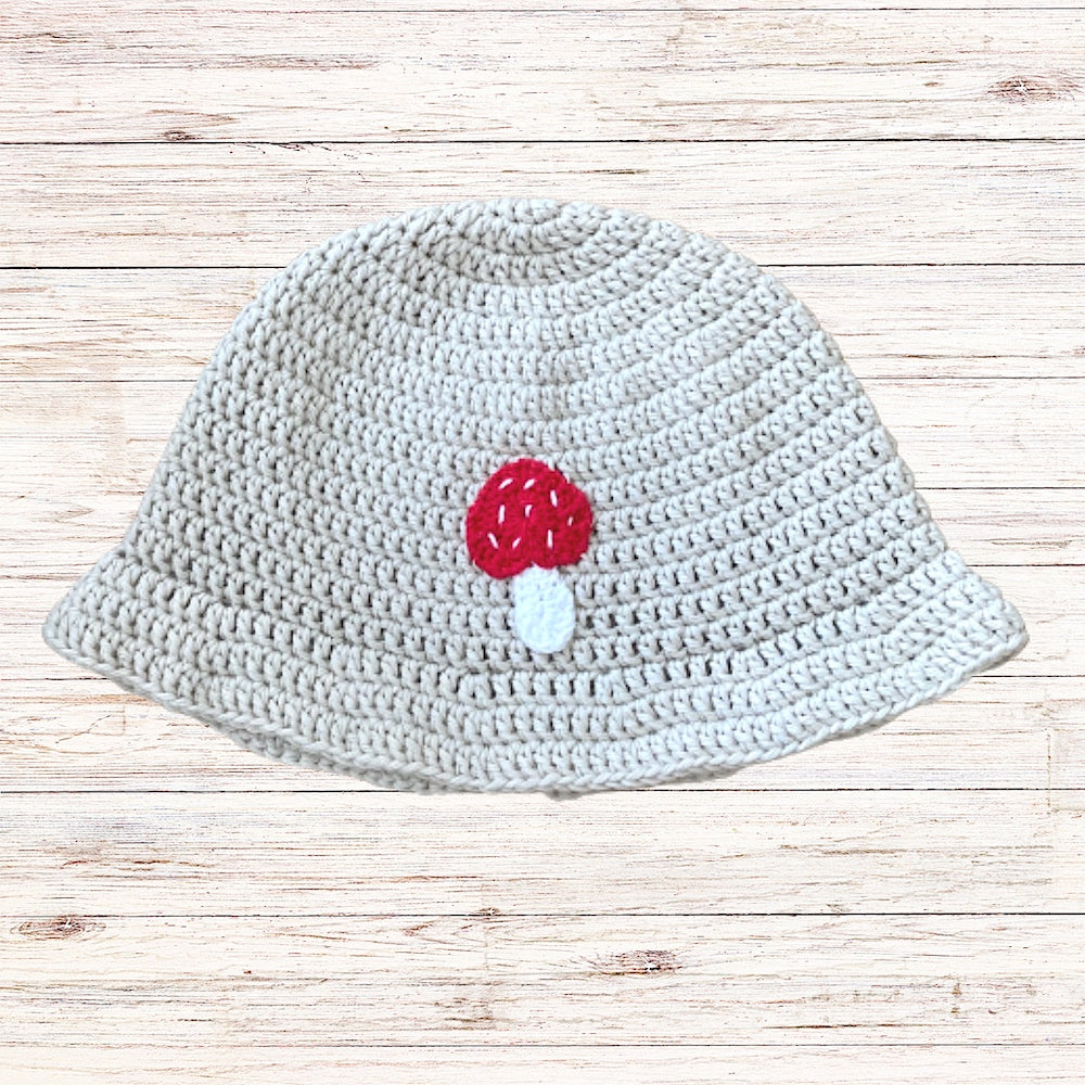 Mushroom Crochet Bucket Hat - 100% Cotton