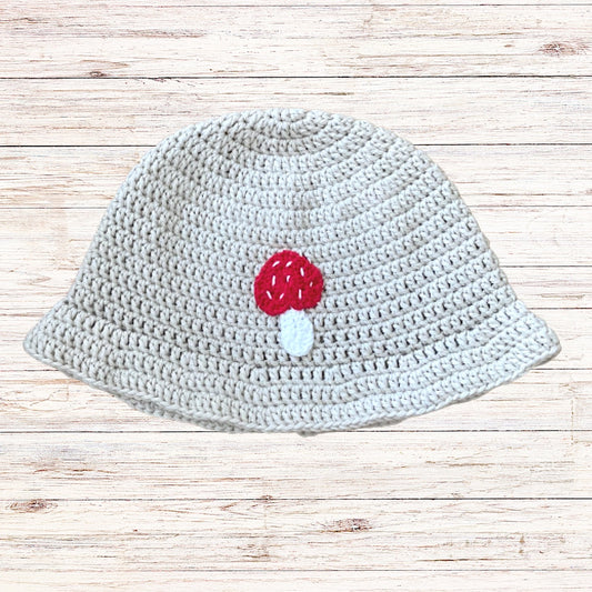 Mushroom Crochet Bucket Hat - 100% Cotton