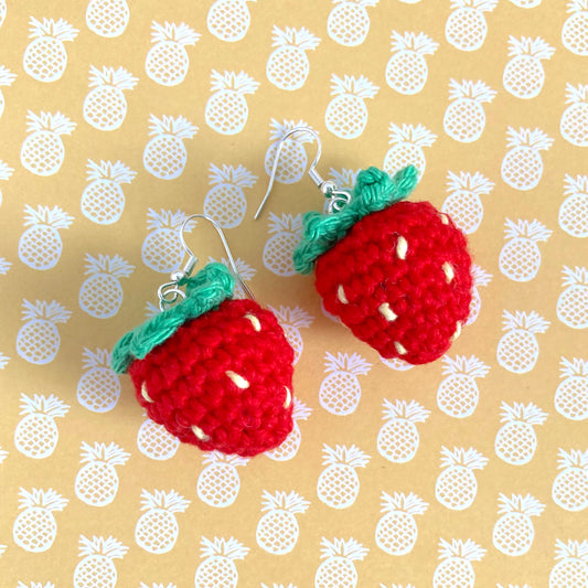 Strawberry Crochet Earrings
